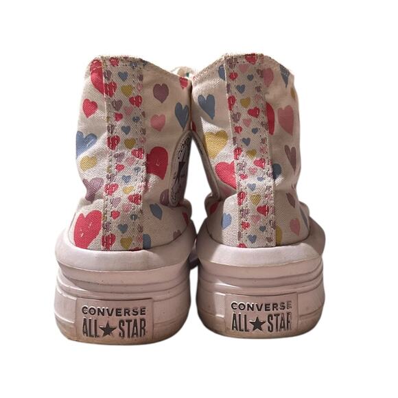 Converse Chuck Taylor All Star High Top Sneakers Kids 5.5 Heart Print Canvas - Picture 11 of 11